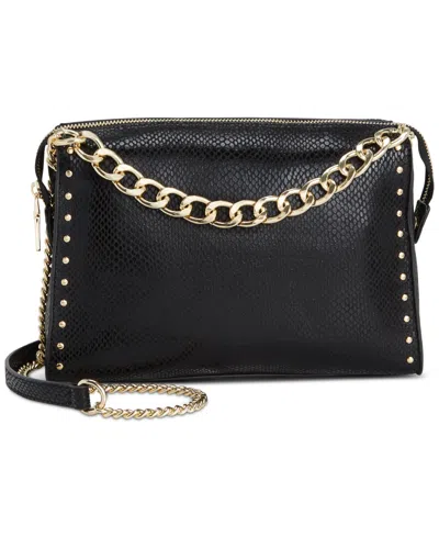 Inc International Concepts Bonniee Studded Crossbody, Created For Macy's In Black Exotic