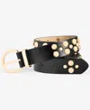 Inc International Concepts Bubble Stud Faux-leather Belt, Exclusively At Macy's In Charcoal