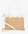 Inc International Concepts Caitii Medium Straw Satchel, Exclusively At Macy's In Straw,vanilla