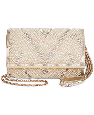 Inc International Concepts Caitlinn Mini Beaded Clutch Crossbody, Created For Macy's In Pearl