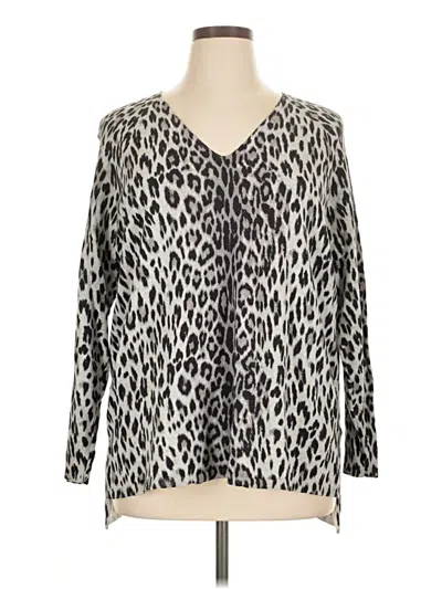 Pre-owned Inc International Concepts Cardigan Sweater In Silver