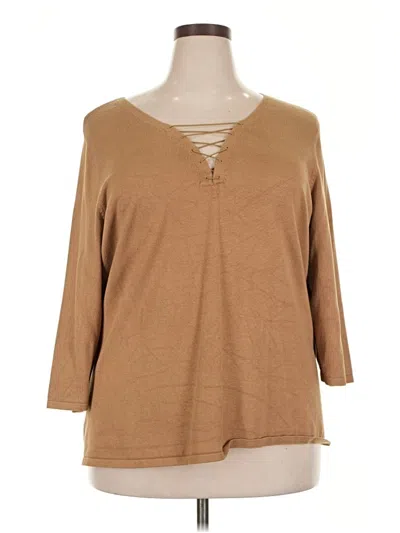 Pre-owned Inc International Concepts Cardigan Sweater In Tan