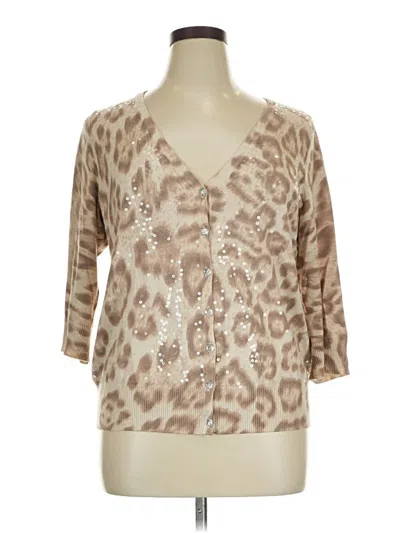Pre-owned Inc International Concepts Cardigan Sweater In Tan