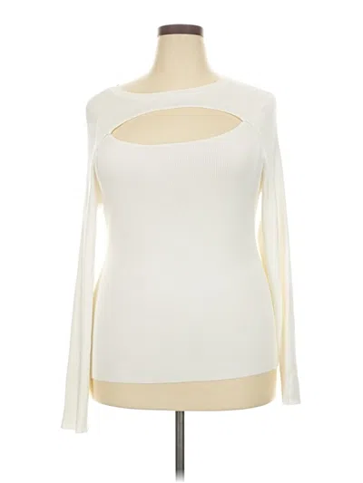 Pre-owned Inc International Concepts Cardigan Sweater In White