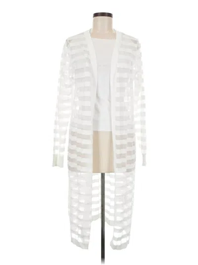 Pre-owned Inc International Concepts Cardigan Sweater In White