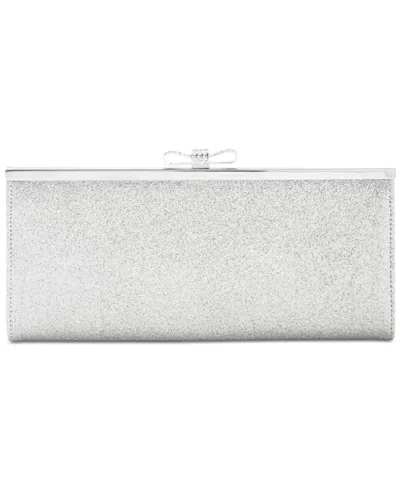 Inc International Concepts Carolyn Glitter Clutch, Exclusively At Macy's In Silver