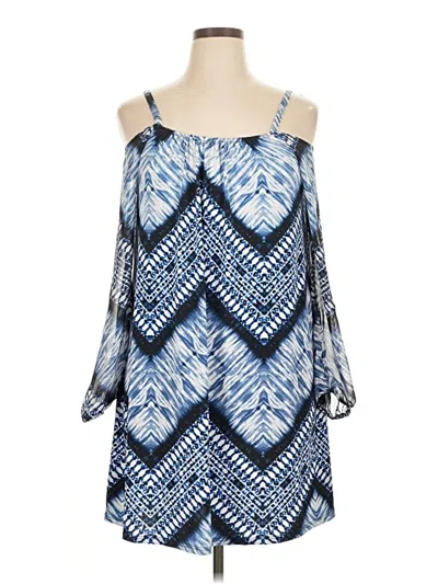 Pre-owned Inc International Concepts Casual Dress In Blue