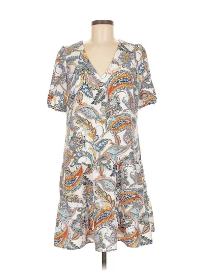 Pre-owned Inc International Concepts Casual Dress In White