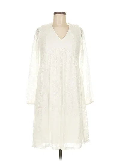 Pre-owned Inc International Concepts Casual Dress In White