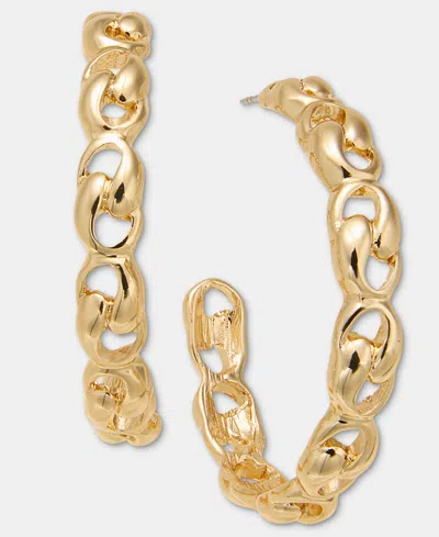 Inc International Concepts Chain Hoop Earrings, Macy's Exclusive In Gold
