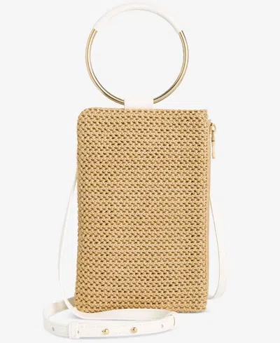 Inc International Concepts Charlii Small Straw Crossbody, Exclusively At Macy's In Straw,vanilla