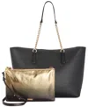 Inc International Concepts Chloiey 2-in-1 Extra-large Tote, Created For Macy's In Black,gold