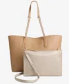 Inc International Concepts Chloiey Extra Large 2-in-1 Tote, Exclusively At Macy's In English Walnut,pearlized Champagne