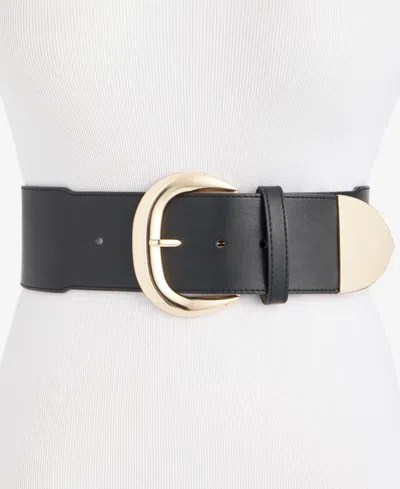 Inc International Concepts Chunky Buckle Stretch Belt, Macy's Exclusive In Black