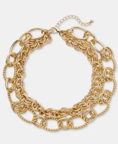 Inc International Concepts Chunky Chain Layered Collar Necklace, 15-1/2" + 3" Extender, Macy's Exclusive In Gold
