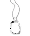 Inc International Concepts Chunky Hammered Link Long Pendant Necklace, 28-3/4" + 3" Extender, Exclusively At Macy's In Silver