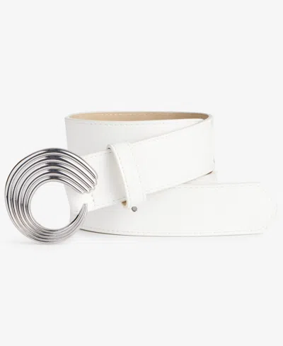 Inc International Concepts Circle Wave Buckle Belt, Macy's Exclusive In White