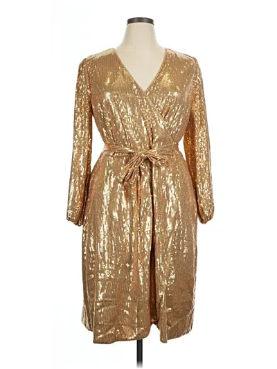 Pre-owned Inc International Concepts Cocktail Dress In Gold