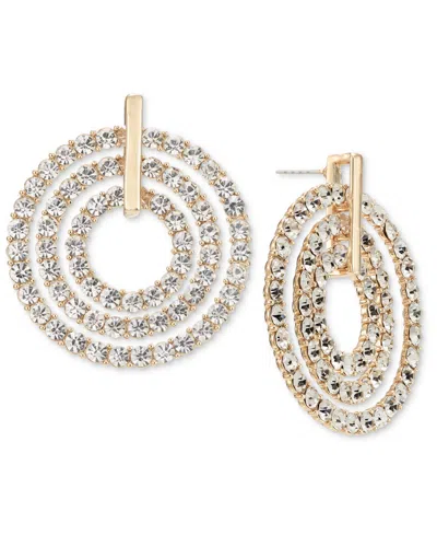 Inc International Concepts Color Pave Orbital Drop Earrings, Created For Macy's In Gold
