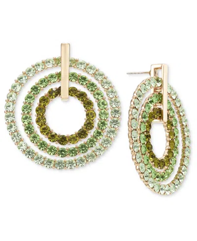Inc International Concepts Color Pave Orbital Drop Earrings, Created For Macy's In Green