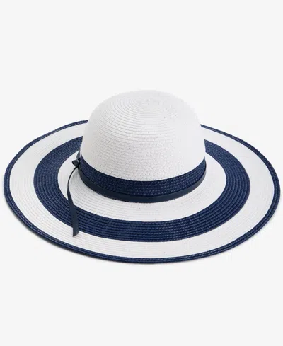 Inc International Concepts Colorblock Stripe Floppy Hat, Macy's Exclusive In Blue