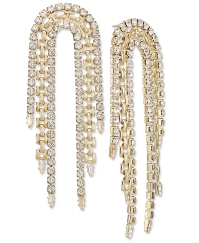 Inc International Concepts Crystal & Chain Looped Statement Earrings, Created For Macy's In Gold