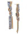 Inc International Concepts Crystal & Snake Chain Twisted Linear Drop Earrings, Created For Macy's In Blue
