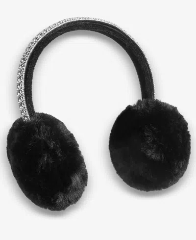 Inc International Concepts Crystal Band Faux Fur Earmuff, Macy's Exclusive In Black