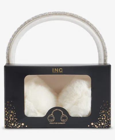 Inc International Concepts Crystal Band Faux Fur Earmuff, Macy's Exclusive In White