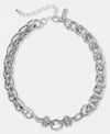 Inc International Concepts Crystal Chain Link Collar Necklace, 15-1/2" + 3" Extender, Macy's Exclusive In Gray
