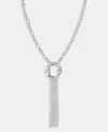 Inc International Concepts Crystal Circle & Fringe Pendant Necklace, 28" + 3" Extender, Macy's Exclusive In Gray