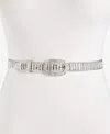 Inc International Concepts Double Circle Crystal Mesh Belt, Created For Macy's In Silver