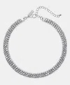 Inc International Concepts Crystal Multirow Flex Necklace, Macy's Exclusive In Metallic