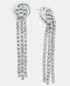 Inc International Concepts Crystal Tassel Knot Statement Earrings, Macy's Exclusive In Silver