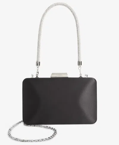 Inc International Concepts Crystal Top Handle Mini Satin Frame Bag, Exclusively At Macy's In Black