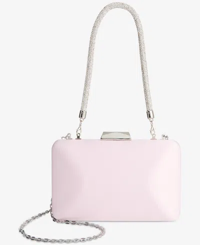 Inc International Concepts Crystal Top Handle Mini Satin Frame Bag, Exclusively At Macy's In Pink Dogwo