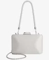 Inc International Concepts Crystal Top Handle Mini Satin Frame Bag, Exclusively At Macy's In Silver