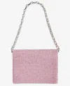 Inc International Concepts Diamond Mesh Satin Flap Mini Handbag, Exclusively At Macy's In Pink Dogwo