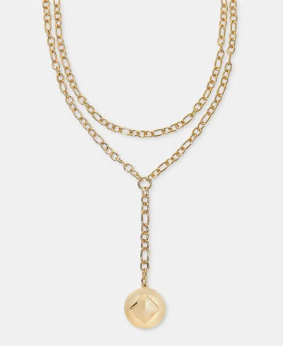 Inc International Concepts Disc Charm Layered Lariat Necklace, 16" + 3" Extender, Macy's Exclusive In Gold
