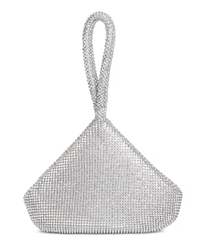 Inc International Concepts Doris Sparkle Mesh Pouch, Created For Macy's In Silver,silver
