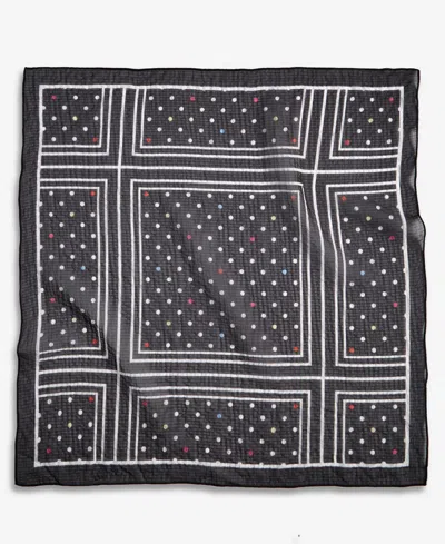 Inc International Concepts Dot & Stripe Square Bandana, Macy's Exclusive In Black