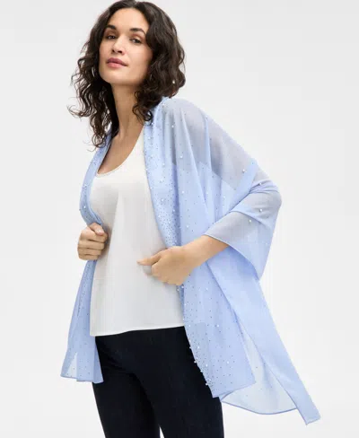 Inc International Concepts Embellished Wrap Scarf, Created For Macy's In Periwinkle
