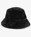 Inc International Concepts Faux Fur Fleece Lined Bucket Hat, Macy's Exclusive In Black