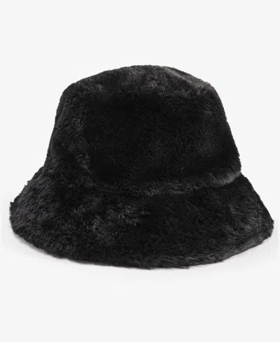 Inc International Concepts Faux Fur Fleece Lined Bucket Hat, Macy's Exclusive In Black