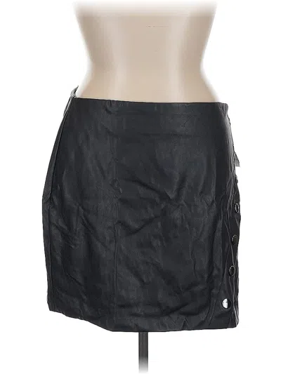 Inc International Concepts Faux Leather Skirt In Black