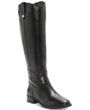 Inc International Concepts Fawne Riding Leather Boots Created For Macys Regular Wide Calf In Black