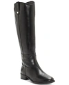 Inc International Concepts Fawne Riding Leather Boots Created For Macys Regular Wide Calf In Black