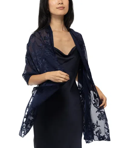 Inc International Concepts Floral Evening Wrap, Created For Macy's In Navy