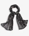 Inc International Concepts Floral Tinsel Jacquard Evening Wrap, Macy's Exclusive In Black