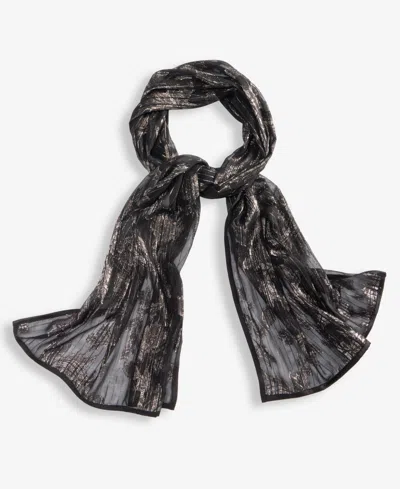 Inc International Concepts Floral Tinsel Jacquard Evening Wrap, Macy's Exclusive In Black